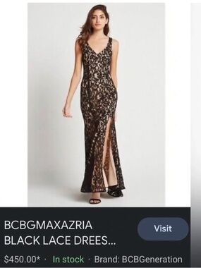 BCBG Generation Black Lace Fit & Flair Mermaid Evening Dress Sz 0 Wedding